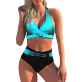 Navy Striped Two-Piece Swimsuit